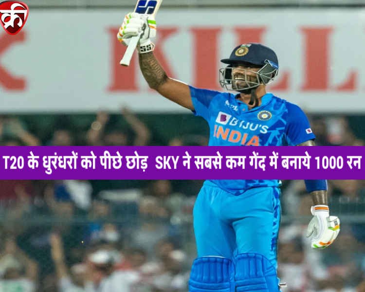 Surya Kumar Yadav Fastest to 1000 runs in T20Is in terms of balls faced kreedafacts in Hindi